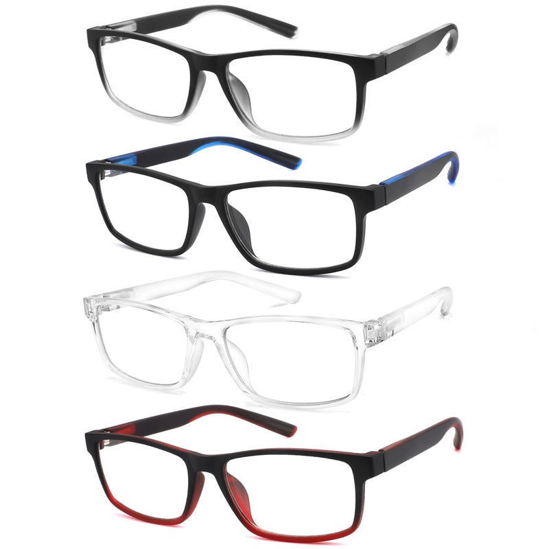 acavefox Reading Glasses Men Blue Light Blocking Computer Readers 4 Pack Magnifying Glasses for Reading Eyeglasses 1.25